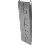 Baoblaze Parrilla para Salmón Rejilla Bandeja Asador Placa de Barbacoa Soporte Vertical Acero Inoxidable 304 Cocción de Filete Completo Adecuada para Camping, Plateado, A-Acero Inoxidable 304
