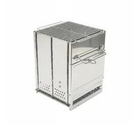 Baoblaze Parrilla Portátil de Barbacoa Plegable Parrilla de Cocina Horno Acero Inoxidable Resistente al con Placa de Cenizas Antiquemaduras Adecuada para
