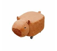 Baoblaze Taburete Infantil Capibara Reposapiés Puff Banco Otomano con Tacto Suave y Estructura Sólida de Madera Movilidad Sencilla con Ruedas Adecuado para Sala Recibidor Infantil, Pulley Wheel
