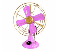 Baoblaze Ventilador Mesa Vintage Pintado a Mano Ventilador Ornamental Estilo Europeo Clásico para Hogar, Claro