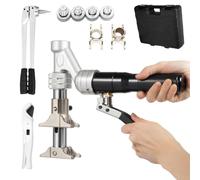 BAOCHADA 16-32mm Crimpadora Hidráulica Set 3T Hidráulica para Tubos PEX | Alicates expansores PEX 3T 360° cabeza 4 cabezas incluye cortador de tubos, fácil de mantener, cabezales intercambiables
