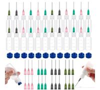 BAOFALI 30 botellas aplicadoras de pegamento, botellas cuentagotas de plástico de 30 ml con punta de aguja roma 14ga 16ga 18ga 20ga para aplicaciones de pegamento, pintura, manualidades y aceite