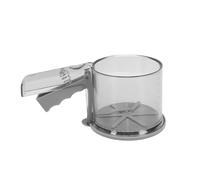 BAOFUYA Colador de Harina para Hornear Tamiz de Harina, Malla Fina de Acero Inoxidable, Capacidad de 3 Tazas, Mecanismo de Prensa, Marcas de Medición Transparentes, Tamiz para Hornear para Pasteles,