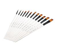 BAOFUYA Set de Pinceles de Arte, 12 Piezas de Nylon y de Madera (Frente | Herramientas de Acuarela Oleo Acrilico, Tubo de Aluminio Electroplateado, Agarre Comodo, Suministros de Arte