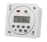 BAOMAIN CN101A Temporizador Programable Digital 12V DC/AC, Interruptor Horario con Pantalla LCD, 16A, 28 Programas Diarios y Semanales, Incluye Cubierta Protectora Impermeable (CN101A 12V+Cover)