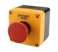 BAOMAIN Estación de Botón Pulsador Plano Rojo, Interruptor Momentáneo 1NO 1NC, AC 660V 10A, Caja de Control Industrial Impermeable IP65 para Rearme de Máquina y Activación de Señal
