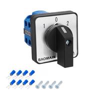 BAOMAIN Interruptor de Leva Rotativo 20A 8 Terminales 3 Posiciones (1-0-2) 2-Polos (2 Fases) LW28-20/D202.2 AC 550V, Ideal para Control de Motor, Distribución de Energía y Automatización Industrial