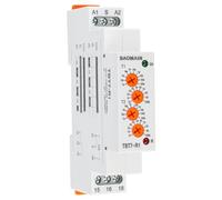 BAOMAIN Relé Temporizado Asimétrico TBT7-R1, Ciclador de Repetición Universal AC/DC 12V-240V, 16A SPDT, Temporizador cíclico para ventilación, deshumidificación y riego, Montaje en carril DIN