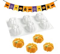 Baoqifong Molde De Calabaza De Silicona | Molde Para Muffins Calabaza 6 Cavidades | Antiadherente Para Hornear En Halloween Otoño Postres Gelatina Cupcakes Chocolate Pastel