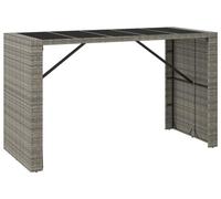 Bar exterior Tafel: Fabricado con ratán sintético resistente a la intemperie y con una amplia encimera de vidrio. Dimensiones: 185 x 80 x 110 cm