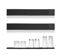 Relaxdays Pack 2 Bar Mats, Esterillas Escurridoras de Vasos, con Relieve, 60 x 8 cm, PVC, para Secar Vajilla, Negro