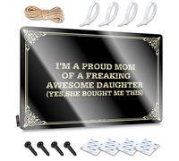 Bar Stuff For Man Cave I'M A Proud Mom Of A Freaking Awesome Daughter(Yes, She Bought Me This) Letrero de metal para decoración de habitación de hombre Decoración divertida de baño (Color: Color,