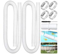 BARAKYEG 2 Piezas Manguera de Repuesto para Piscina 32mm,Repuesto Manguera de Bomba Piscina,para Piscinas Elevadas,con 4 Abrazaderas de Metal(1,5 M)