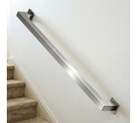 Barandilla de escalera｜1m 120cm 1.5m 2m 240cm 2.5m 3m Barandilla de escalera montada en la pared｜Pasamanos de acero inoxidable cepillado para escalones interiores y exteriores｜Plata(500cm)
