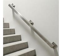 Barandilla de escalera de 80/100/120/150/240cm，plateada barandilla de escalera de tubo de acero inoxidable industrial para montaje en pared interior y exterior barra de agarre(270cm)