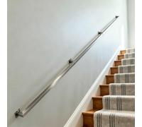 Barandilla de escalera de metal, barandilla de pared 30-600 cm para escaleras, pasamanos de pared de acero inoxidable de tubo industrial antideslizante para interior y exterior(2.8m)