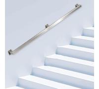 Barandilla de escalera industrial，barandillas de tubo cuadrado para barandilla de agarre interior exterior，Barandilla de acero inoxidable de metal，barra de soporte de pared con accesorios(400cm)