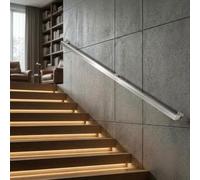 Barandilla de escalera industrial Pasamanos de seguridad｜Pasamanos de escalera de acero inoxidable para montaje en pared para escaleras interiores y exteriores｜Riel de agarre - Kit completo(480cm)