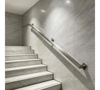 Barandilla de escalera industrial - Rieles de barandilla de escalera de acero inoxidable de metal 60cm 1m 1.2m 1.5m 1.8m 2m 2.4m 300cm 4.8m Pasamanos montado en la pared(180cm)
