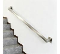Barandilla de escalera montada en la pared 60cm 1m 1.5m 2.8m 2.5m 3.9m 4.5m Pasamanos industrial de acero inoxidable cepillado de tubo cuadrado para pasillo tipo loft de villa(1.2m)