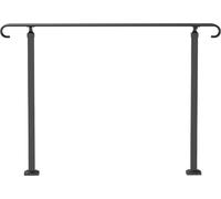 Barandilla de hierro forjado, apta para 2 o 3 escalones, ideal para barandillas de escaleras exteriores, barandilla ajustable para porches delanteros, barandillas de estilo transicional en color , par