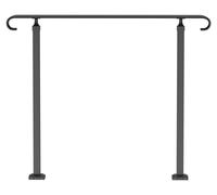Barandilla de hierro forjado, apta para 2 o 3 escalones, ideal para barandillas de escaleras exteriores, barandilla ajustable para porches delanteros, barandillas de estilo transicional en color , par