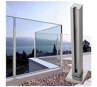 Barandilla de vidrio postes de la cerca, Kit de barandilla de vidrio con ranuras for escaleras, plataformas, terrazas y jardines, soportes transparentes for vallas.(Color Gray,80cm/31.5inch High)
