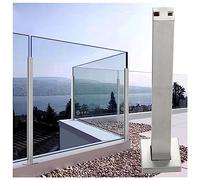 Barandilla de vidrio postes de la cerca, Kit de barandilla de vidrio con ranuras for escaleras, plataformas, terrazas y jardines, soportes transparentes for vallas.(Middle Post,65cm/25.6inch High)