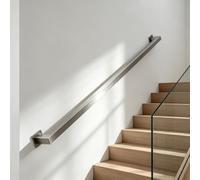 Barandilla moderna de acero inoxidable，barandilla de escalera de 1m 1.5m 2m 2.5m 3m，barra de soporte para pasamanos montada en la pared para kit de barandilla de agarre interior y exterior(150cm)