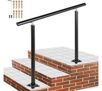 Barandilla para escaleras exteriores, 3 pies, 34 pulgadas. Barandilla exterior negra, ajustable de 0 a 60 grados. Barandilla para escaleras exteriores, negra, hecha de aluminio para jardín