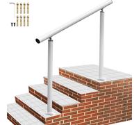 Barandilla para escaleras exteriores, 4 pies, 34 pulgadas. Barandilla exterior blanca, ajustable de 0 a 60 grados. Barandilla para escaleras exteriores, barandilla de aluminio blanca para escaleras, i