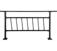 Barandilla para escaleras exteriores, compatible con 1 a 4 escalones, fabricada en hierro forjado, ajustable. Barandilla exterior para escaleras, pasamanos para escalones de hormigón con kit de instal