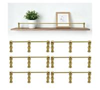 barandilla para estante Barandillas de latón para estantes Barandilla para armarios decorativa para Sala de estar/Oficina seguridad anticaída para estantes(Set of 6,20″/51cm)
