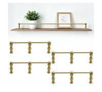 barandilla para estante Barandillas de latón para estantes Barandilla para armarios decorativa para Sala de estar/Oficina seguridad anticaída para estantes(Set of 4,20″/51cm)