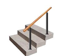 Barandilla segura de madera para exteriores, protección de jardín y villa con postes de hierro forjado y balaustres para pasillos y pasillos, mejora la seguridad y la seguridad
