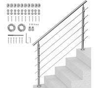 Barandillas de 150 cm para escaleras exteriores, con 5 barras transversales, ideales para porches y terrazas