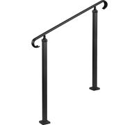 Barandillas para escaleras exteriores, de altura ajustable para 2-3 escalones, barandilla de transición de acero al carbono con kit de instalación, barandilla exterior para escaleras, apta para escale