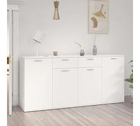BaraSh Aparador de Madera Muebles de Comedor aparadores para Salon Mueble Auxiliar de Cocina de ingeniería Negro 160x36x75 cm