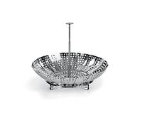 Barazzoni - Cesta para cocinar al Vapor (Mango telescópico, Acero Inoxidable sin níquel, 23 cm)