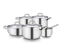 Barazzoni Chef Line - Batería de 9 piezas, acero inoxidable, color plateado, 22 cm