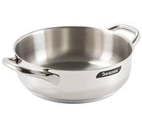 Barazzoni Chef Line - Cacerola con Dos Asas, 28 cm de diámetro, Capacidad de 4,5 litros, Fabricada en Italia, Acero Inoxidable 18/10, inducción + Gas, Triple Fondo, sin PFAS