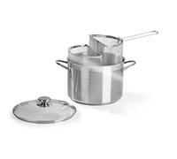Barazzoni Spaghettiere Double Basket – ø24 cm – 7,25 L – Acero inoxidable 18/10 – Hecho en Italia