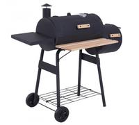Outsunny Barbacoa 3 en 1 con ahumador y parrilla – Negro