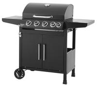 Barbacoa a gas COOKING BOX Paarl, con 4 quemadores, superficie de cocción principal de 60 x 42 cm, rejilla de calentamiento y fabricada en acero
