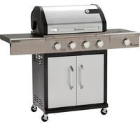 Barbacoa a gas Landmann Triton PTS 4.1, con carro, color negro, acero inoxidable, rectangular, 140 cm, 120 cm, 121 cm