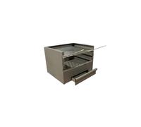 Barbacoa, Cajón Barbacoa Rectangular con parilla a 3 alturas, barbacoa de leña y carbón (80x41x36CM)