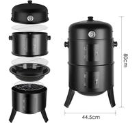 Barbacoa - Carbón para barbacoa - Ahumador - 3 en 1 - Diámetro 45 cm - Vertical - Barbacoa