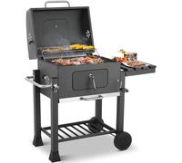 Barbacoa - Carbón para barbacoa - Carrito para parrilla - Barbacoa - Gran parrilla - Con ruedas - 116x55,7x100 cm