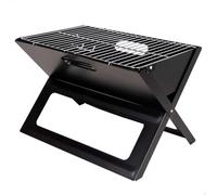 Barbacoa Carbón Portátil de Acero Negra - Barbacoa Plegable Portátil Rectangular 45x29x30cm, Mini BBQ Sobremesa para Jardín, Camping, Terraza - Fácil de Montar Recambio (Negro 2)