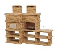 Barbacoa con horno Londres (Castaño, An x Pr x Al: 286 x 98 x 245 cm, Izquierda)